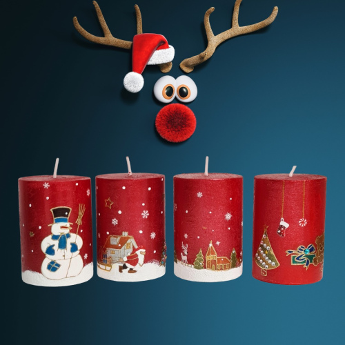 Set rote Weihnachtskerzen