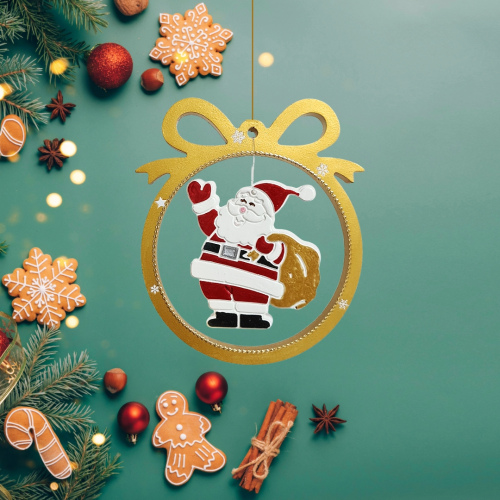 Christbaumanhänger "Santa in Schleife" 