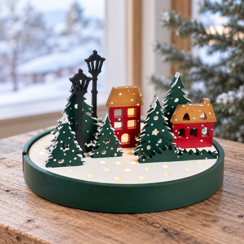 Weihnachtslandschaft in Goldtönen