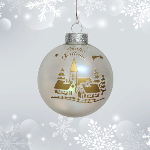Christbaumkugel Winterlandschaften "Goldenes Dorf"