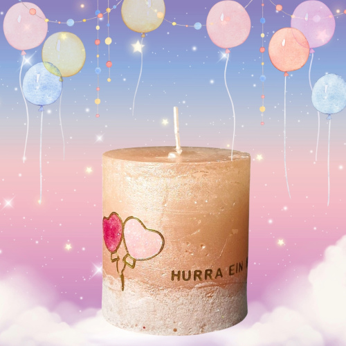 Kerze "Hurra ein Mädchen"