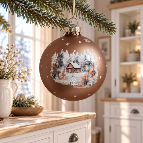 Christbaumkugel Winter "Häuschen"