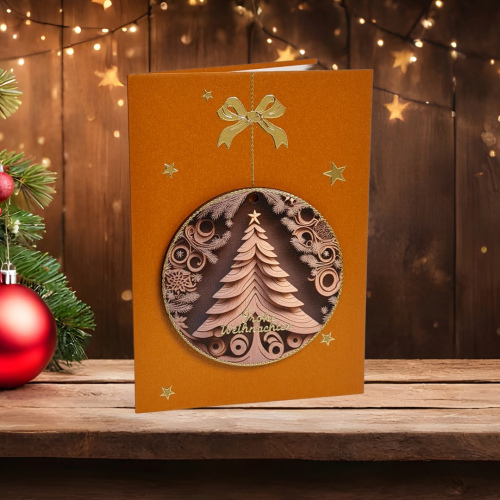 Weihnachtskarte mit Anhänger "Christbaum"