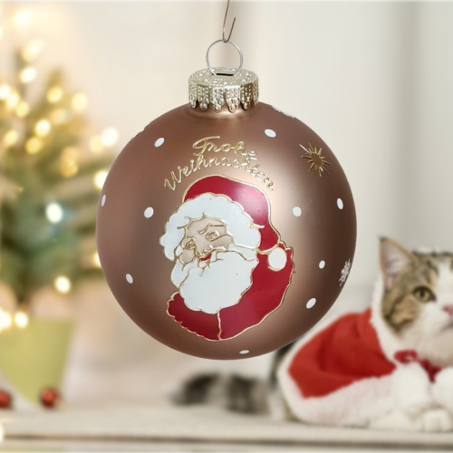 Christbaumkugel Braun "Santa Claus"