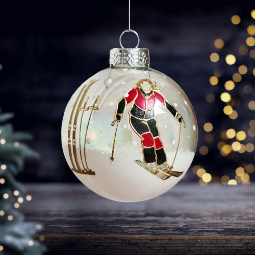Christbaumkugel "Schifahrerin"