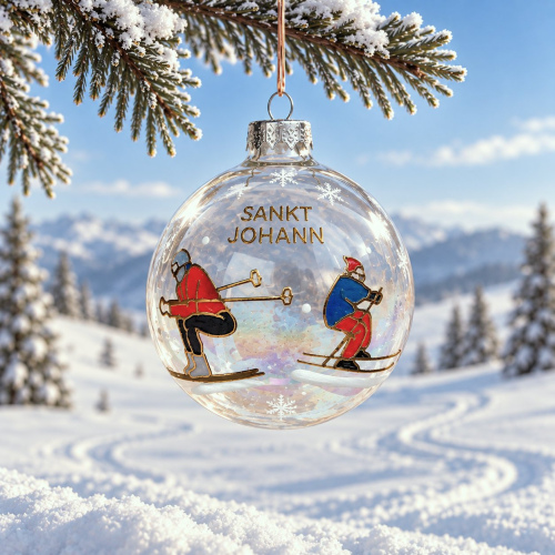 Christbaumkugel "Skifahrer – Sankt Johann"