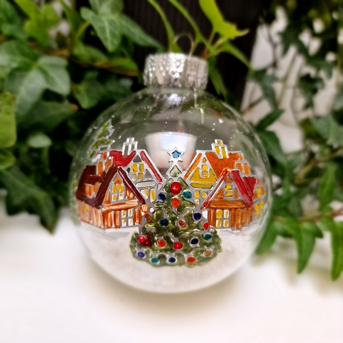 Christbaumkugel "Dorfplatz"