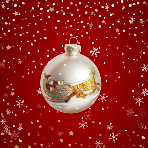 Christbaumkugel "Santa im Schlitten" 
