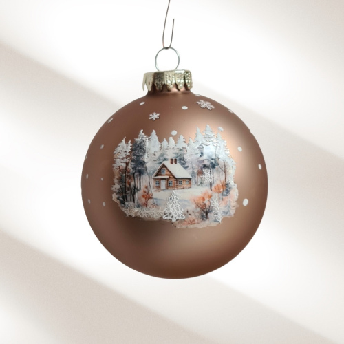 Christbaumkugel Winter "Häuschen"
