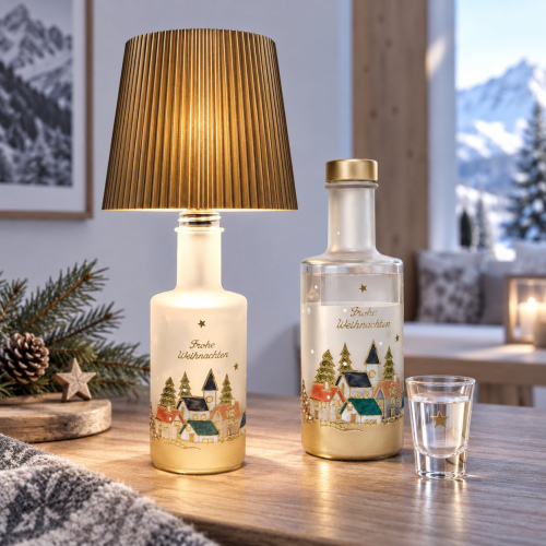 Schnapsflasche "Genuss trifft Licht"