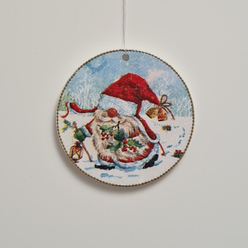 Christbaumanhänger "Wichtel mit Santamütze"