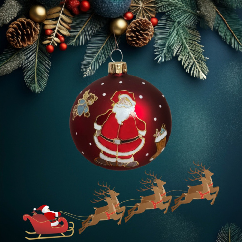 Christbaumkugel "Santa mit Engelchen"