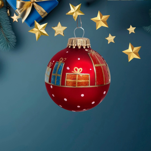 Christbaumkugel Rot "Päckchen" 
