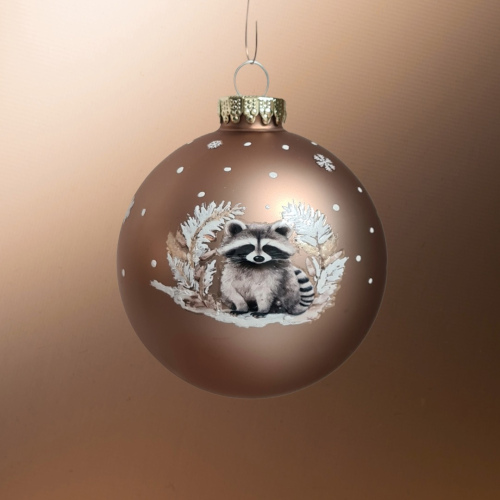 Christbaumkugel Winter "Waschbär"